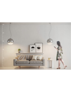 Lampa wisząca AZZARDO Silver Ball w chromowanym wykończeniu, nowoczesny design do salonu i sypialni 2
