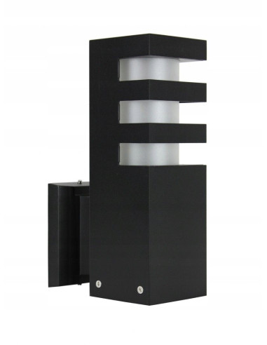 Kinkiet RADO K BL LED w kolorze czarnym, aluminiowy, E27, IP54 - nowoczesne oświetlenie elewacyjne do domu