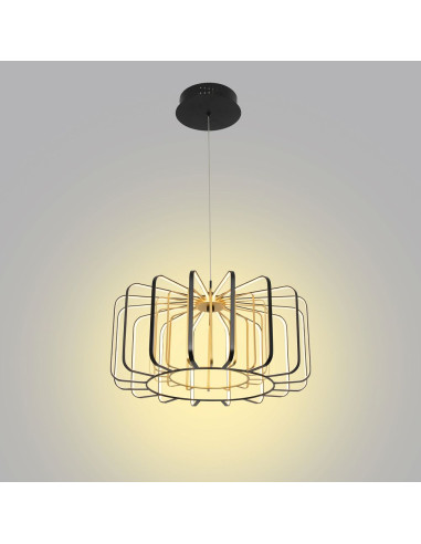 Lampa wisząca XARA w matowym złocie, 150 cm, z LED, nowoczesny design do hotelu i SPA