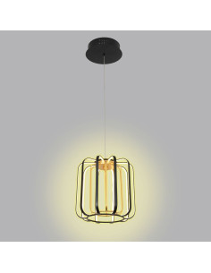 Lampa wisząca LED XARA 17W złota - elegancki koszyczek z ściemniaczem do nowoczesnych wnętrz