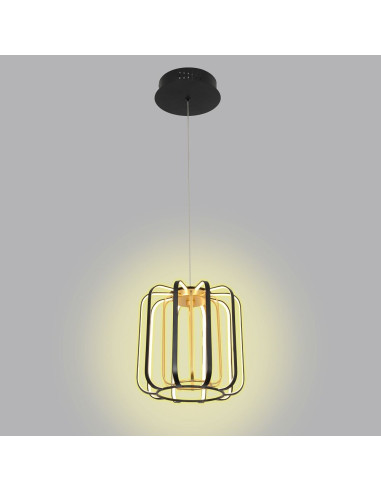 Lampa wisząca LED XARA 17W złota - elegancki koszyczek z ściemniaczem do nowoczesnych wnętrz