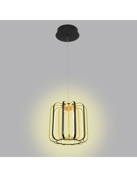 Lampa wisząca LED XARA 17W złota - elegancki koszyczek z ściemniaczem do nowoczesnych wnętrz