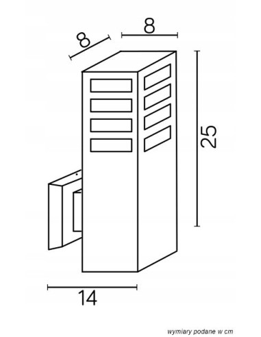 Kinkiet elewacyjny RADO III K AL - nowoczesna lampa z aluminium, IP54, srebrna, do oświetlenia tarasów i ogrodów
