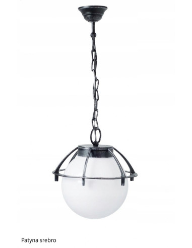 Elegancka lampa wisząca ogrodowa K 1018/1/KPO z koszykiem – nowoczesna dekoracja na taras i balkon