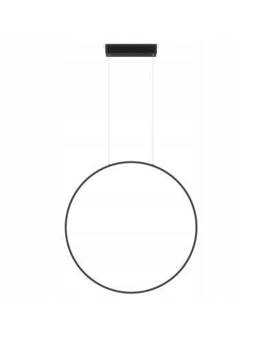 Nowoczesny Czarny RING LED do Oświetlenia Lustra w Łazience z Regulacją Barwy Światła, 47W, Light Prestige