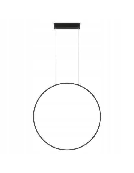 Nowoczesny Czarny RING LED do Oświetlenia Lustra w Łazience z Regulacją Barwy Światła, 47W, Light Prestige