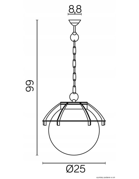 Elegancka lampa wisząca ogrodowa K 1018/1/KPO z koszykiem – nowoczesna dekoracja na taras i balkon