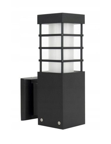 Nowoczesny kinkiet elewacyjny RADO II K AL, srebrny, IP54, 18W E27, do oświetlenia architektury i przestrzeni zewnętrznych