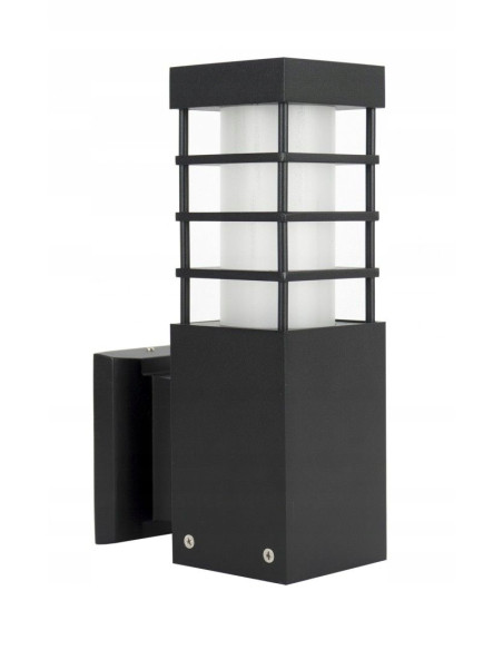 Nowoczesny kinkiet elewacyjny RADO II K AL, srebrny, IP54, 18W E27, do oświetlenia architektury i przestrzeni zewnętrznych