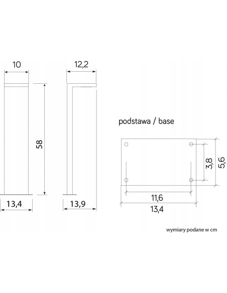 Lampa ogrodowa KARO 10W LED z aluminiową obudową - eleganckie oświetlenie przestrzeni zewnętrznej w neutralnym świetle.