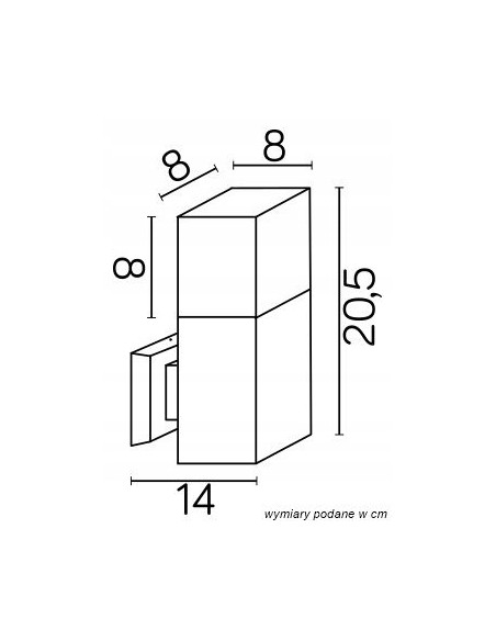 Nowoczesna lampa ogrodowa CUBE szara z jednostronnym oświetleniem, IP44, E27 20W - styl do altany i ogrodu zimowego