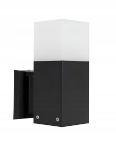 Lampa CUBE zewnętrzna LED z aluminium, jednostronna, czarna, IP44, E27 – nowoczesne oświetlenie fasady i tarasu