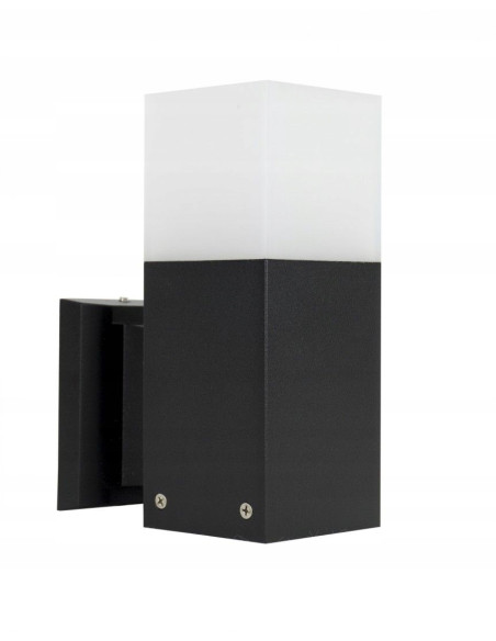 Lampa CUBE zewnętrzna LED z aluminium, jednostronna, czarna, IP44, E27 – nowoczesne oświetlenie fasady i tarasu