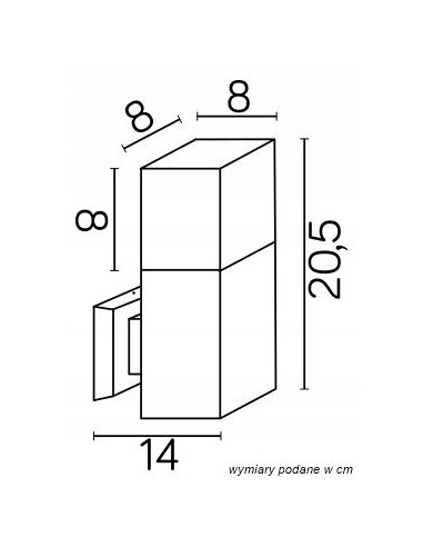 Lampa CUBE zewnętrzna LED z aluminium, jednostronna, czarna, IP44, E27 – nowoczesne oświetlenie fasady i tarasu