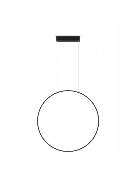 Elegancka Czarna Lampa Wisząca LED do Łazienki z Okrągłym Lustrem, 3000K, 2100 Lumenów, Light Prestige