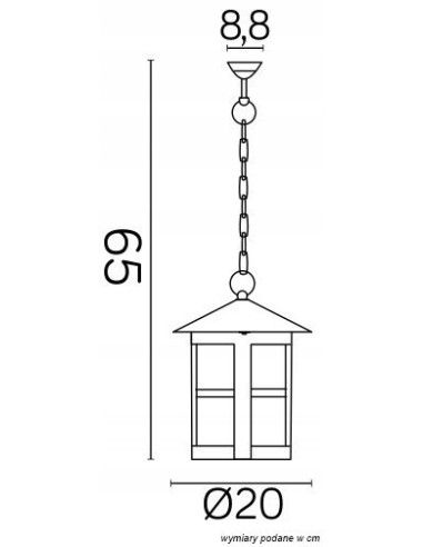 Lampa wisząca z czarnym wykończeniem CORDOBA II – eleganckie oświetlenie ganku i wejścia, IP23, E27, 60W