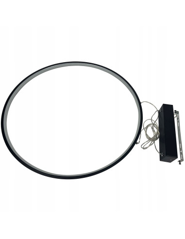 Elegancka Czarna Lampa Wisząca LED do Łazienki z Okrągłym Lustrem, 3000K, 2100 Lumenów, Light Prestige