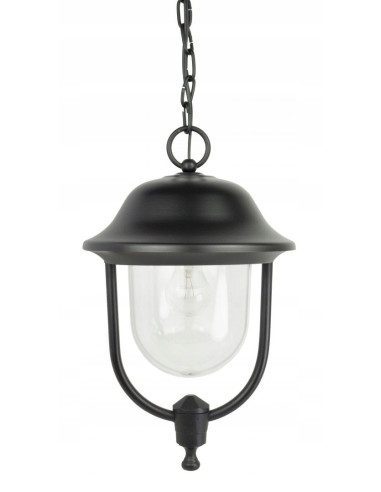 Lampa wisząca zewnętrzna PRINCE - czarne, eleganckie oświetlenie do ogrodu i na taras, IP 43, nowoczesny design