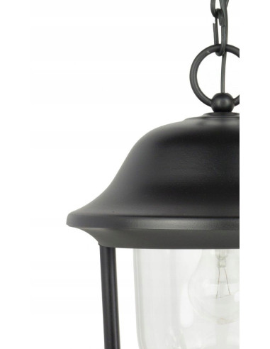 Lampa wisząca zewnętrzna PRINCE - czarne, eleganckie oświetlenie do ogrodu i na taras, IP 43, nowoczesny design