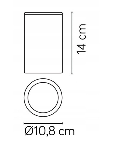 Nowoczesna lampa sufitowa zewnętrzna ADELA GU10 - regulowana, cylindryczna, szara, 35W, IP54 do tarasu i wejścia.