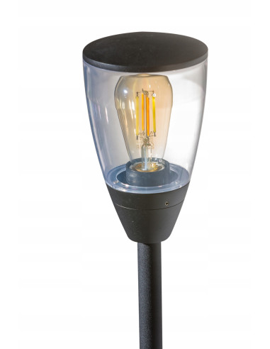 Latarnia Ogrodowa RASMUS 80 cm Czarne Oświetlenie Zewnętrzne IP65, Elegancki Design do Ogrodu i Tarasu