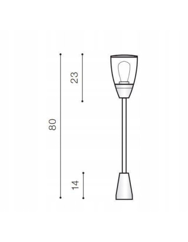Latarnia Ogrodowa RASMUS 80 cm Czarne Oświetlenie Zewnętrzne IP65, Elegancki Design do Ogrodu i Tarasu