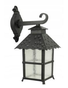 Lampa ogrodowa CADIZ 60W w stylu vintage - elegancka lampa z daszkiem w klasycznym czarnym kolorze, IP43.