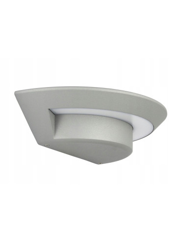 Nowoczesny kinkiet LED zewnętrzny Su-ma UFO w srebrnym, energooszczędny, 395 LM, stylowa iluminacja budynków.