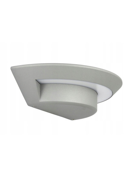 Nowoczesny kinkiet LED zewnętrzny Su-ma UFO w srebrnym, energooszczędny, 395 LM, stylowa iluminacja budynków.