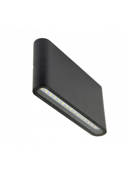 Nowoczesny kinkiet zewnętrzny LED SLIM, czarny, podwójne światło, 1250 lumenów, elegancki design do ogrodu i tarasu