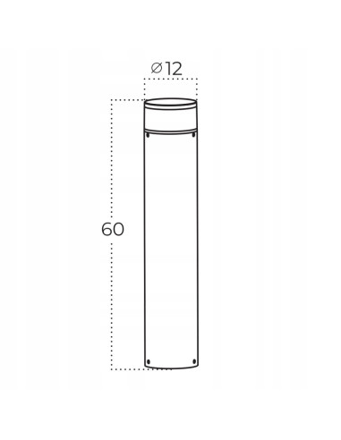 Nowoczesny słupek ogrodowy LED SILL 65 cm, czarny - oświetlenie zewnętrzne IP54, elegancki design, 318 lumenów.