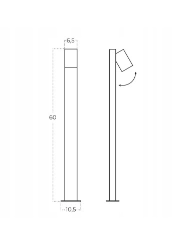 Nowoczesny słupek oświetleniowy z czujnikiem ruchu AZzardo – czarny, regulowana wysokość, IP54, do ogrodów i chodników