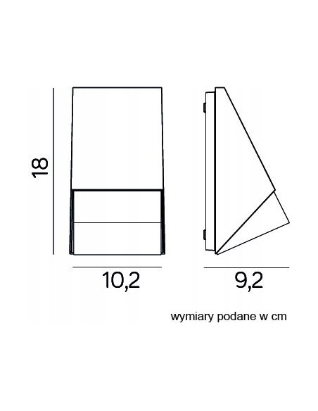 Lampa ścienna Oli w nowoczesnym trójkącie, szara, aluminium, przezroczysty klosz, GU10, idealna na taras i balkon
