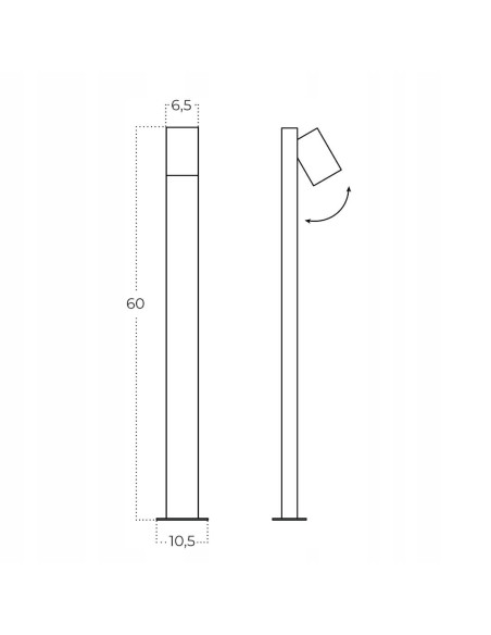 Nowoczesny Słupek Oświetleniowy SVAN z Regulacją Światła - Czarny, Aluminium i Szkło, IP54, GU10