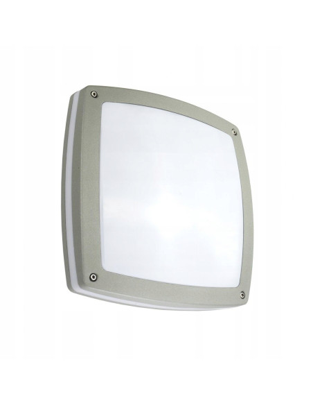 Elegancka lampa zewnętrzna NEX 30 cm - srebrna, klosz szklany, do domu i ogrodu, IP44, solidna i stylowa.