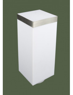 Elegancki prostokątny klosz INOX biało-srebrny - uniwersalny dodatek do nowoczesnych wnętrz