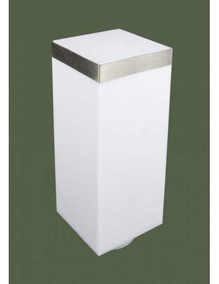 Elegancki prostokątny klosz INOX biało-srebrny - uniwersalny dodatek do nowoczesnych wnętrz