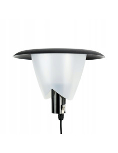 Wymienna głowica lampy BIANCA z czarnym daszkiem i półprzeźroczystym kloszem, E27, idealna do ogrodów i przestrzeni zewnętrznych