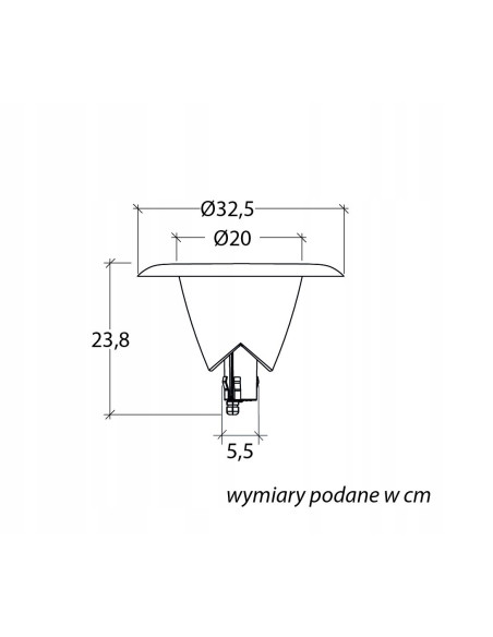 Wymienna głowica lampy BIANCA z czarnym daszkiem i półprzeźroczystym kloszem, E27, idealna do ogrodów i przestrzeni zewnętrznych