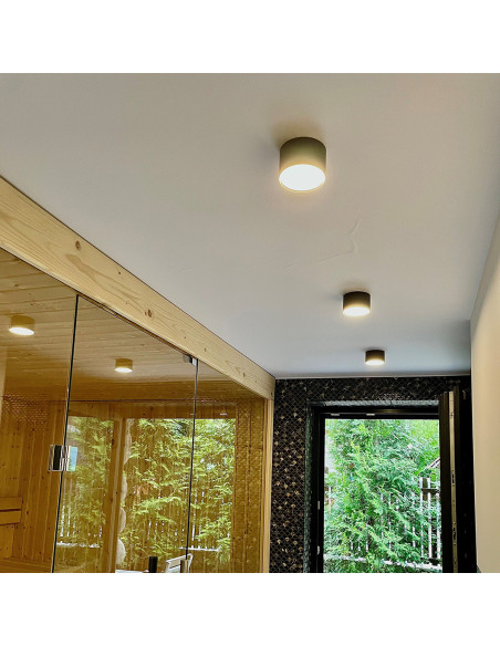 Lampa sufitowa Kendal LED 9 cm, wodoodporna do łazienki, zmienna barwa, elegancki design, Light Prestige, IP54