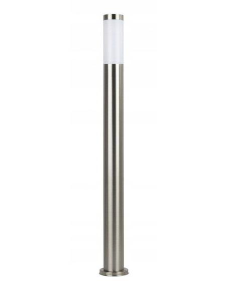 Lampa stojąca INOX 110 cm z białym kloszem - nowoczesne oświetlenie do wnętrz i przestrzeni zewnętrznych