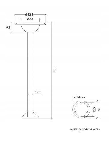 Elegancka Lampa Ogrodowa FEBE, Czarny Słupek z Białą Głowicą, IP65, E27, Idealna do Przestrzeni Zewnętrznych
