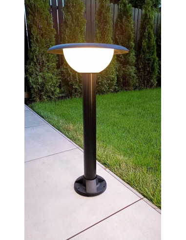 Elegancka Lampa Ogrodowa FEBE, Czarny Słupek z Białą Głowicą, IP65, E27, Idealna do Przestrzeni Zewnętrznych