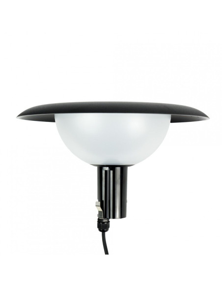 Nowoczesna lampa ogrodowa FEBE z kloszem PMMA, IP65, czarna, montaż na słupie 55mm, elegancka i trwała.