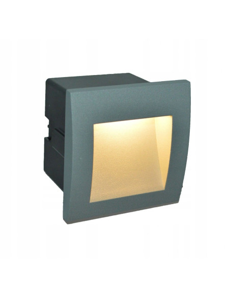 Nowoczesna kwadratowa oprawa LED MUR-LED, szary aluminium, 1,5W, 135 lumenów, IP65 – oświetlenie ogrodowe i elewacyjne