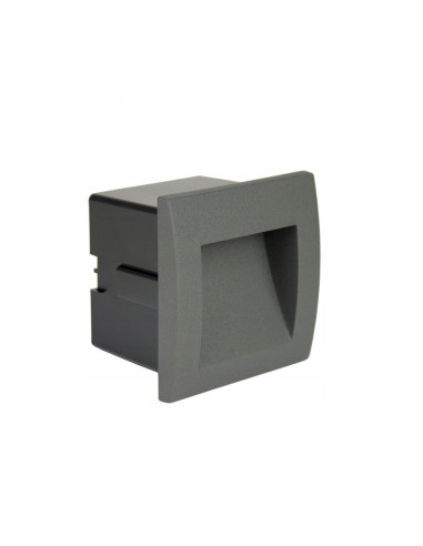 Nowoczesna kwadratowa oprawa LED MUR-LED, szary aluminium, 1,5W, 135 lumenów, IP65 – oświetlenie ogrodowe i elewacyjne