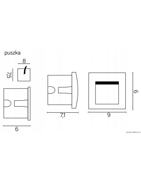 Nowoczesna kwadratowa oprawa LED MUR-LED, szary aluminium, 1,5W, 135 lumenów, IP65 – oświetlenie ogrodowe i elewacyjne
