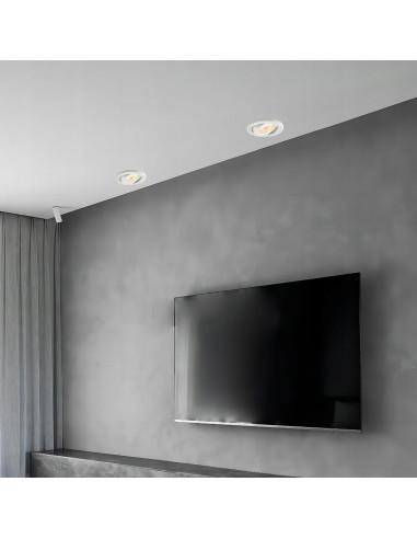 Lagos - Regulowane Oczko LED Podtynkowe, Biała Metalowa Oprawa, Nowoczesny Design i Wysoka Funkcjonalność