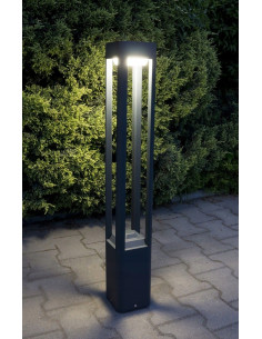 Nowoczesna latarnia ogrodowa FAN z aluminium, 80 cm, energooszczędna GX53, kolor szary - elegancja i funkcjonalność. 2