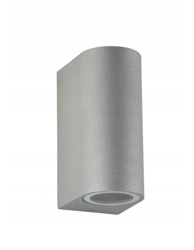 Kinkiet elewacyjny Mini 6002 AL srebrny GU10 - nowoczesne oświetlenie ścienne, minimalistyczny design, trwałe aluminium.